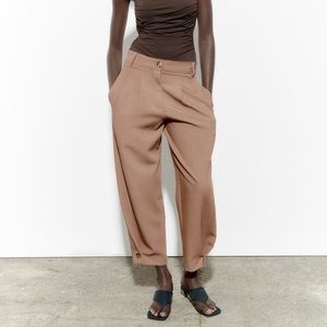 Zara pleated tapered pants